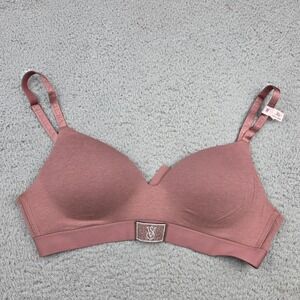 Victoria's Secret T-Shirt Bra Women 36C Mauve Wireless Rhinestone Logo